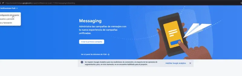 Firebase Configuraciones Generales