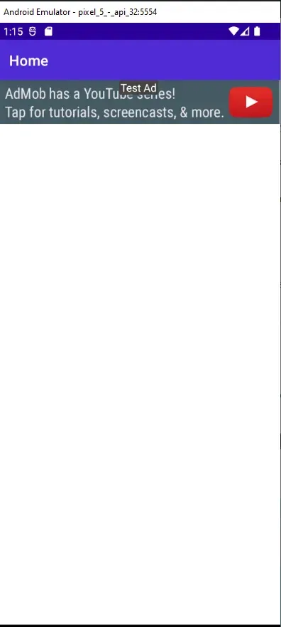 Aplicación mostrando publicidad en MAUI