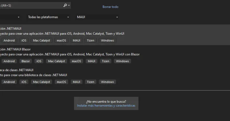 Crear una aplicación maui