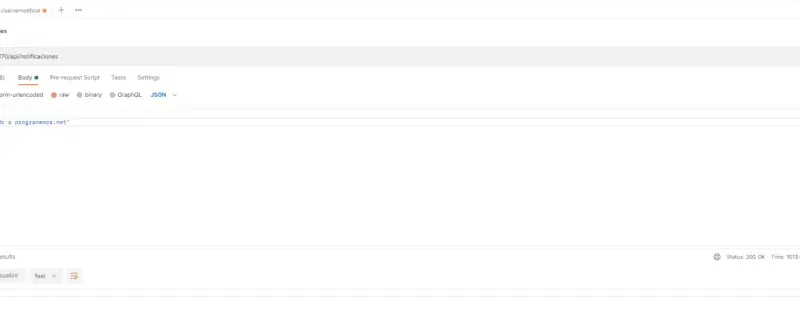 Enviar Mensaje con Postman al Servidor