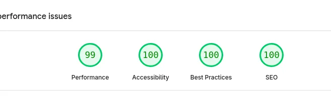 PageSpeed Insights móvil después de migrar a Astro